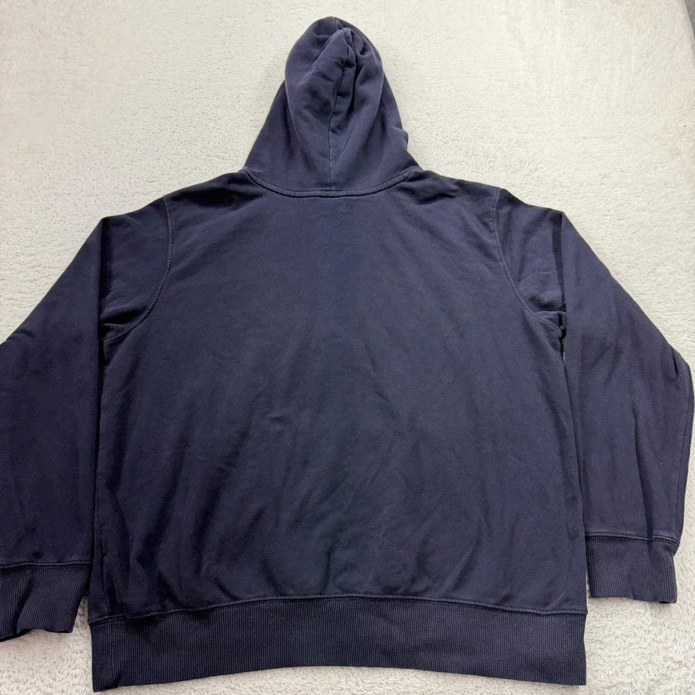 The North Face Mens Navy Blue Grizzly Bear Graphic Pullover Hoodie Large